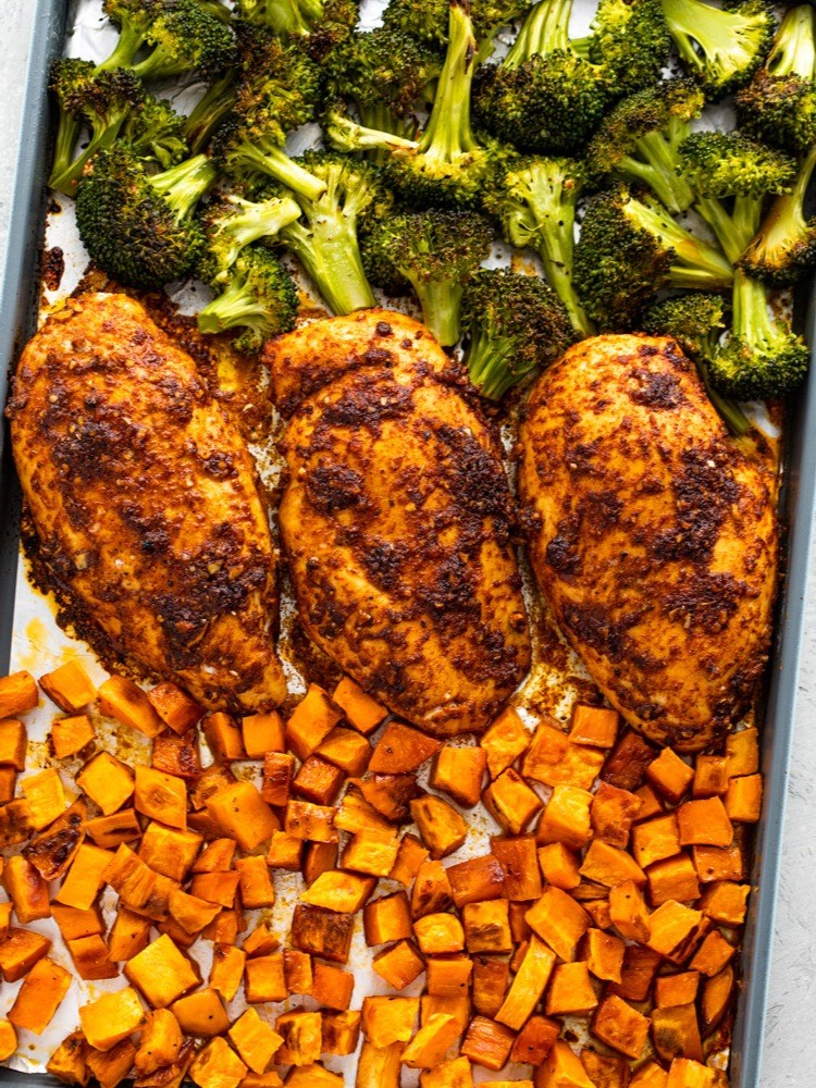 Receita: Frango ao Limão com Batata-Doce e Brócolos ao Vapor