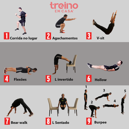 Treino do dia F25070 Circuito 9 exercícios