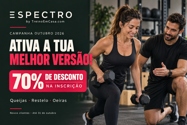 Campanha ESPECTRO outubro 2026: 70% de desconto na inscrição para novos clientes em Queijas, Restelo e Oeiras.