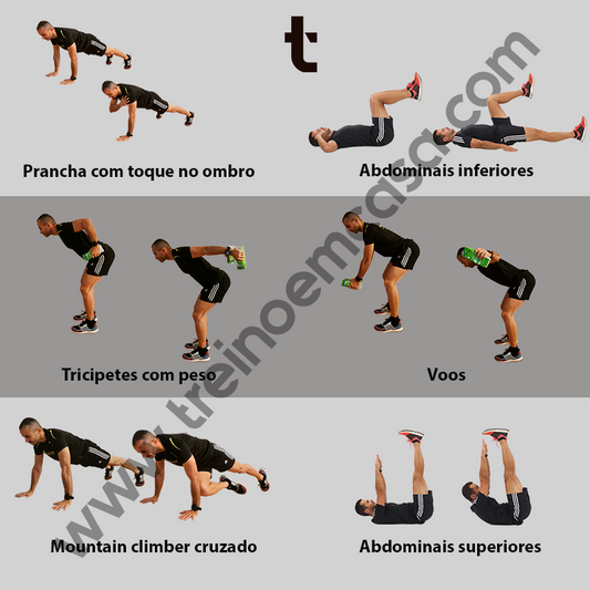 Treino F24082 Circuito 6 exercícios 1 minuto