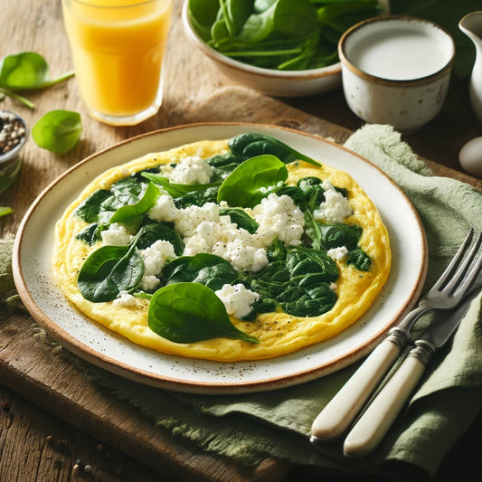 Receita de Pequeno-Almoço Proteico: Omelete de Claras com Espinafres e Queijo Cottage