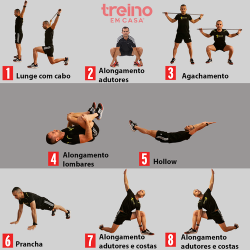 Treino do Dia F25014 Circuito com 8 exercícios